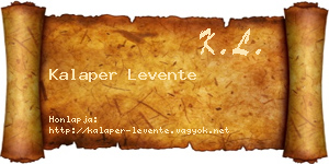 Kalaper Levente névjegykártya