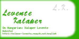 levente kalaper business card